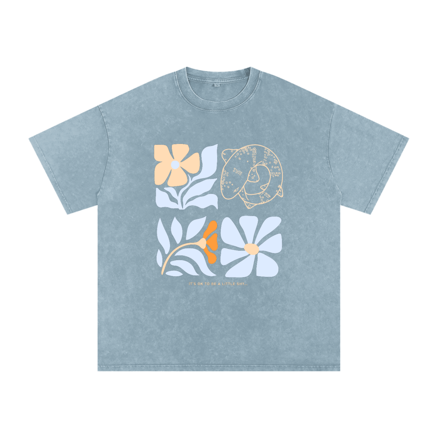 SHYSHARK (blue) Snow Washed Oversized Cotton T-Shirt