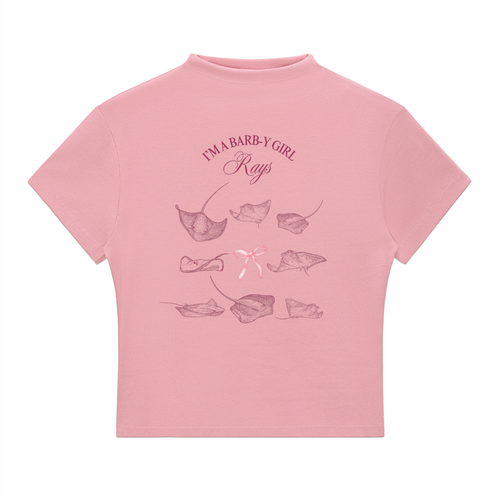 BARB-Y GIRL slim fit mock neck T-shirt